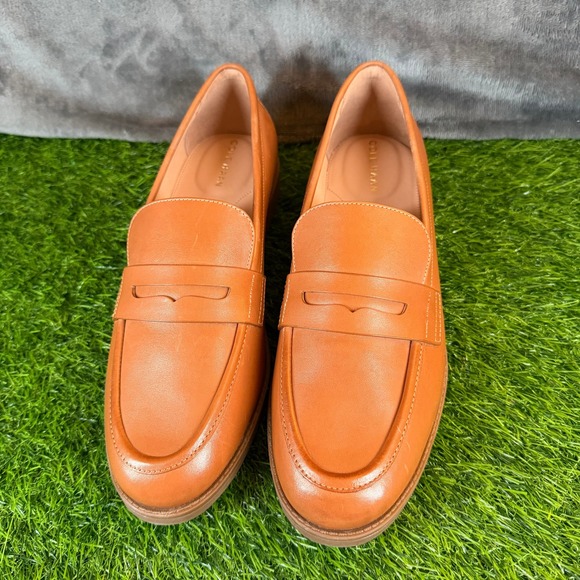 Cole Haan Haverhill Penny Loafers British Tan Leather W31769 Shoes Womens 9 B - Picture 4 of 13